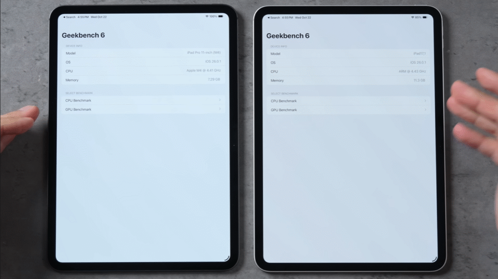 M4 vs M5 iPad Pro